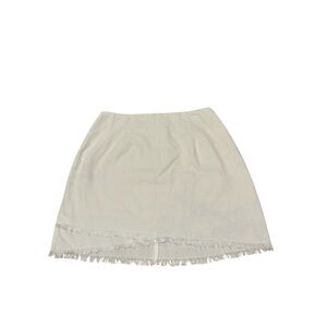 Princess Polly white frayed linen skirt